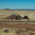 Old farm buildings in northern New Mexico along I-40