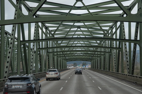 One of several green bridges crossed in southern Washington.